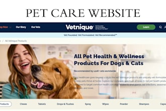 design organic pet supplement shopify store pet vitamins website pet care store
