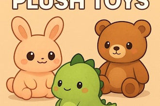 create custom soft plush toys, cute plushies and stuffed animal designs