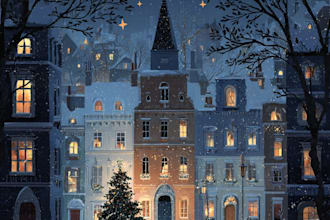 beautiful illustrated christmas card
