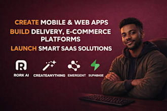 build mobile and web apps using rork ai createanything, emergent and sh