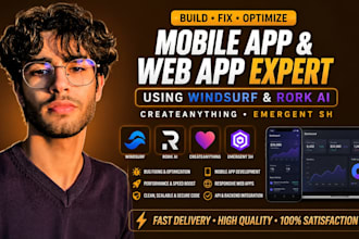 fix build mobile and web app windsurf using rork ai createanything emergent sh