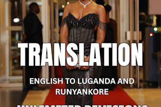 professionally translate english to luganda and runyankore