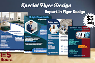 create professional and modern flyer design in 5 hours