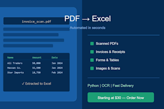 automate PDF and document data extraction using python ocr