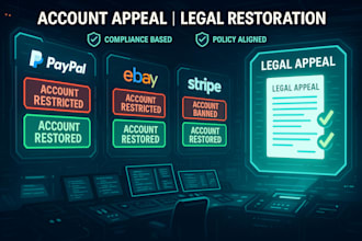 write a legal appeal to restore your banned or restricted paypal or stripe