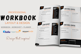 design educational workbook, worksheet coaching workbook, KDP business workbook