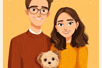 create character logo and friendship portrait
