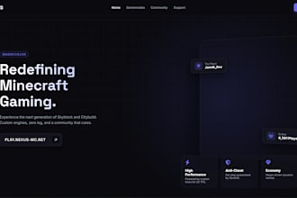 create a modern minecraft server website