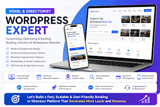design a booking directory website using voxel theme or directorist