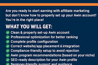 create a clean, optimized and ready to earn awin affiliate account