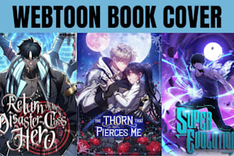 design anime manga webtoon cover design graphics novel web comic manhwa shonen