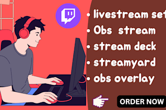 set up rtmp livestream server, obs overlay for youtube kick twitch stream