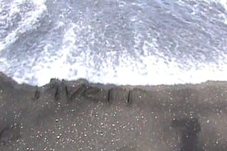 make your name,business name, or message appear like magic in the black sand