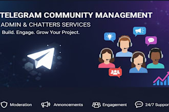 be your crypto telegram community manager or admin with chatter
