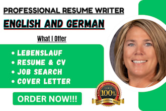create ats compliant german lebenslauf, english resume, tailored cover letter