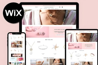 design modern wix website wix jewelry online store with product pages, SEO setup
