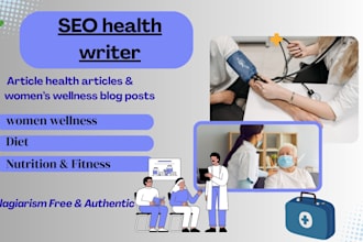 write SEO on women wellness, diet, nutrition and fitness article or blog posts