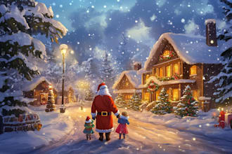 draw unique christmas illustration