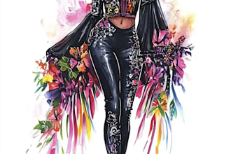 draw a digital fashion illustration