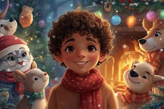 illustrate children book illustration, christian story book and christmas book