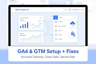 setup and fix ga4, GTM and server side tracking