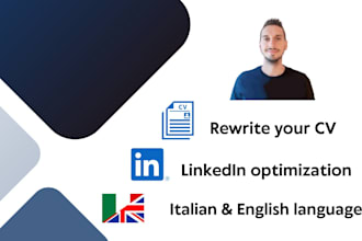 professionally rewrite your CV and optimize your linkedin profile