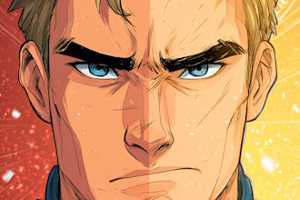 make illustration in american comic style