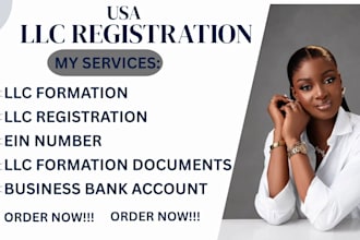 provide US llc registration, llc formation, ein number and bank setup