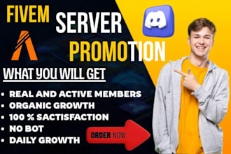 promote your discord server, fivem server promotion, minecraft, rust, discord
