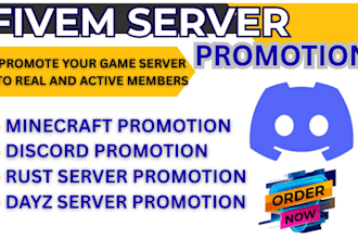 promote your gaming server minecraft, dayz, rust, fivem server discord promotion