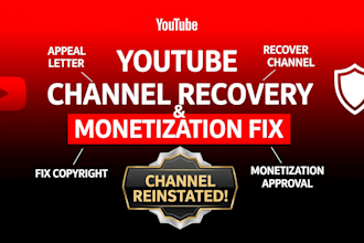 reinstate suspended youtube channel recovery, appeal letter and monetization fix