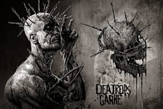 create dark art, black white artwork, occult, death metal artwork