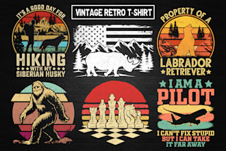 do custom vintage retro t shirt design for your pod business