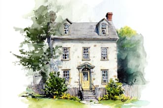 draw an watercolor house portrait