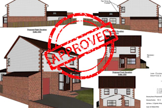 design US surveyor stamped plans and UK planning and building regulation drawing