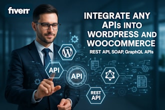 integrate any apis into wordpress and woocommerce, rest API, soap, graphql apis