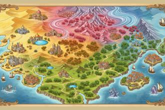 create board game map illustration 2d map art tabletop card game playmat design