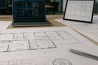 architectural floor plans with new jersey new york and california  pe stamp