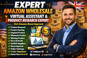 be expert amazon wholesale va for product research, source and listing