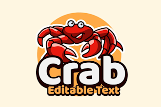 create high quality and beautiful crab logo design