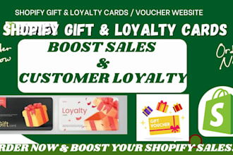 design shopify gift card, loyalty card store, shopify voucher gift card website
