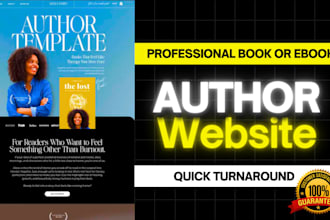 build professional book author website ebook website and landing page