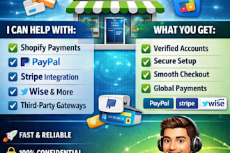 setup and verify shopify payment gateways paypal wise stripe shopify store