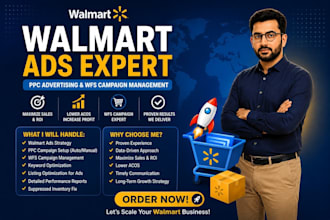 be your walmart PPC manager, optimize walmart ads and scale wfs sales