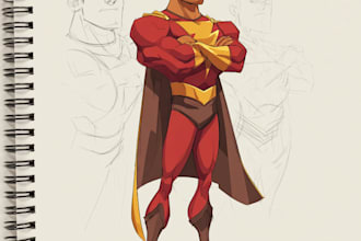 design your realistic superhero cartoonportrait
