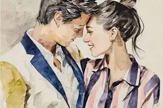 create a watercolor family portrait