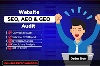 do an advanced SEO audit with aeo and GEO visibility checks