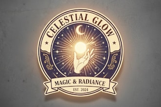 make glow vintage logo design with unlimited review