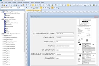 create design with data entry form bartender