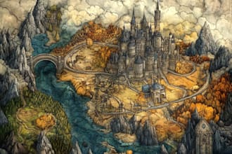 design 2d fantasy dnd map, battle map inkarnate cartography